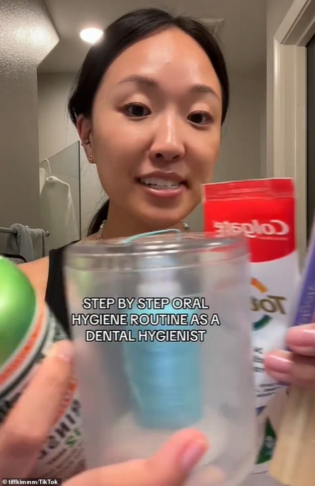 Dental hygienist Tiffany Kim recently shared her full, step-by-step oral hygiene routine on TikTok