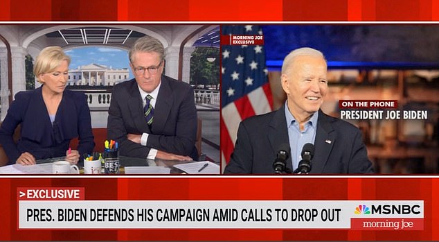 President Joe Biden, 81, pulled a Trump trick on Monday by calling into a sympathetic TV show to defend himself amid calls to step aside and challenging critics to run against him.