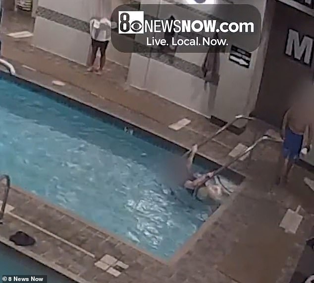 Disturbing footage captured the moment 58-year-old Las Vegas resident Leticia Triplett slowly drowned in a pool as unsuspecting swimmers walked past her