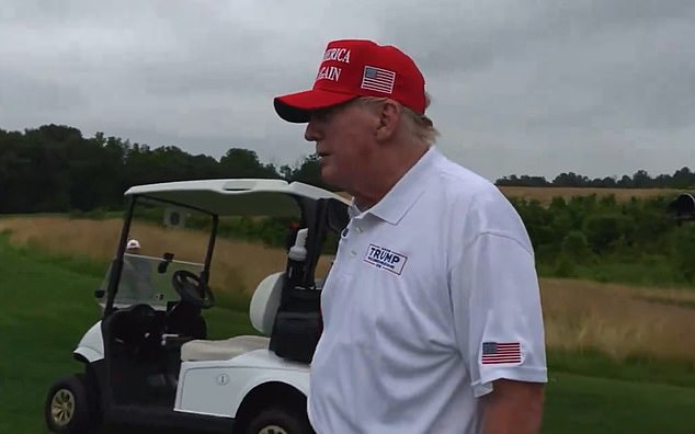 Donald Trump ridiculed Joe Biden's golf skills again during his round with Bryson DeChambeau