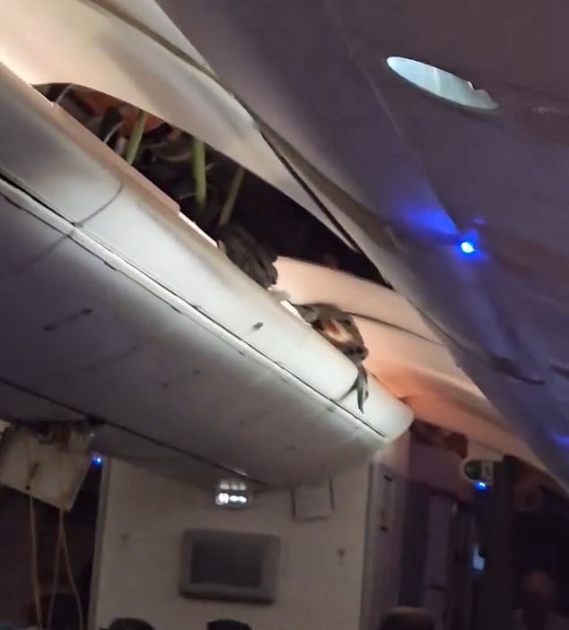 The impact of the turbulence experienced by Air Europa flight UX045 caused ceiling panels in the Boeing 787-9 Dreamliner to collapse