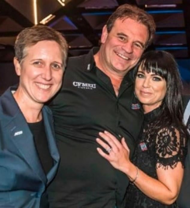 ACTU head Sally McManus is pictured with CFMEU's John Setka and his then wife Emma Walters