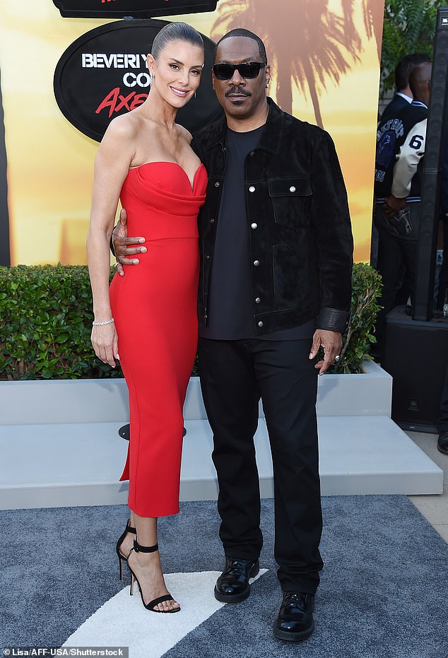 Are Eddie Murphy, 63, and Paige Butcher, 44, married? The Beverly Hills Cop: Axel F star called the Australian actress and model his wife twice in a recent interview (pictured in Beverly Hills on June 20)