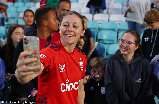 England captain Heather Knight (pictured at the Kia Oval earlier this month) has urged fans to create a special atmosphere at Lord's if they want to crush New Zealand on Wednesday.