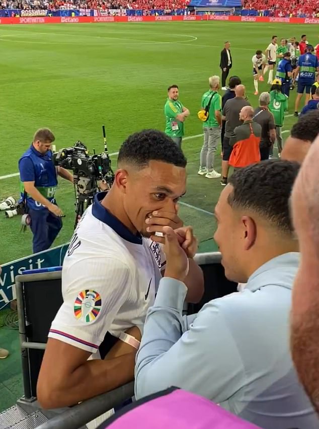 Trent Alexander-Arnold was caught telling his brothers after the match that a player 'didn't want to take a penalty'