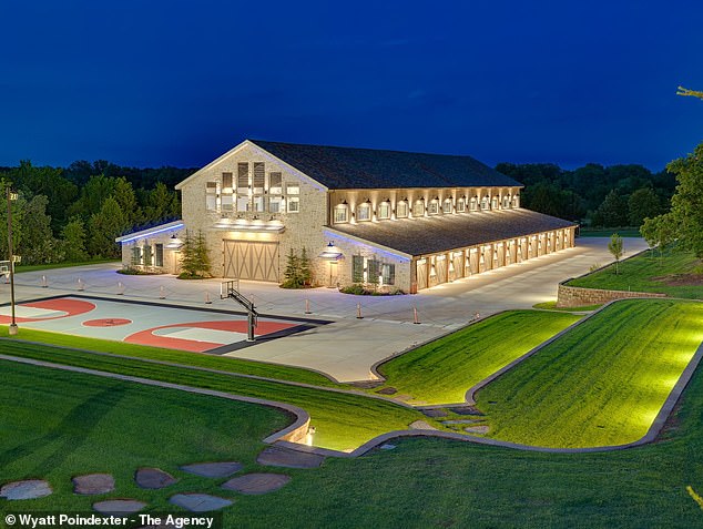 The barn has a lot of square space, and includes a training and dining area