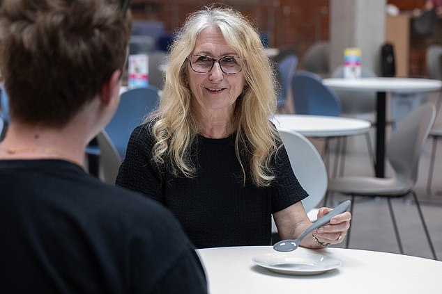 The Tasty Spoon, pictured, uses electrical stimulation to enhance the taste of food for patients who suffer from taste loss