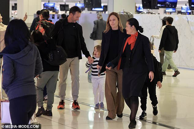 The family was also escorted to the gate by Qantas ground staff, a service normally only offered to business or first class passengers.