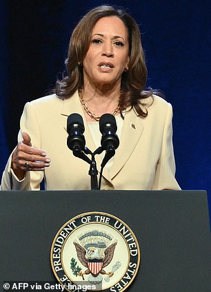 Vice President Kamala Harris speaks in New York on June 21