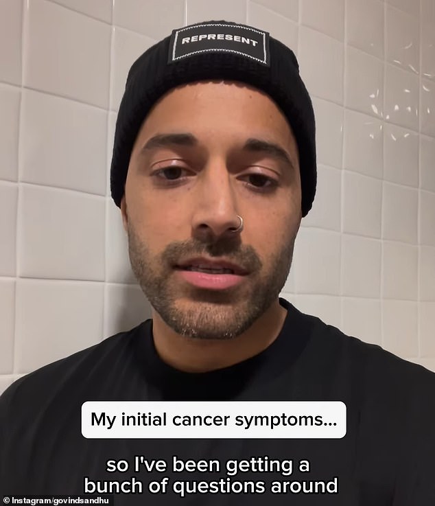 In a video shared on Instagram, Mr Sandhu explained he was experiencing flu-like symptoms, “really bad body aches” down to the back of his neck and down his shoulder, and “wild night sweats”.