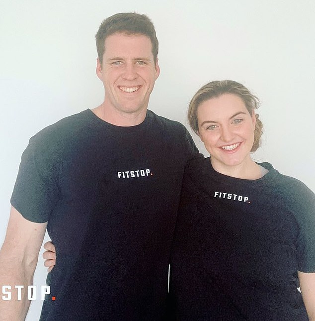 El and Jon could lose their home and their FitStop franchise if they don't recruit 50 new members to their gym by the end of July (the couple and their business partners are pictured)