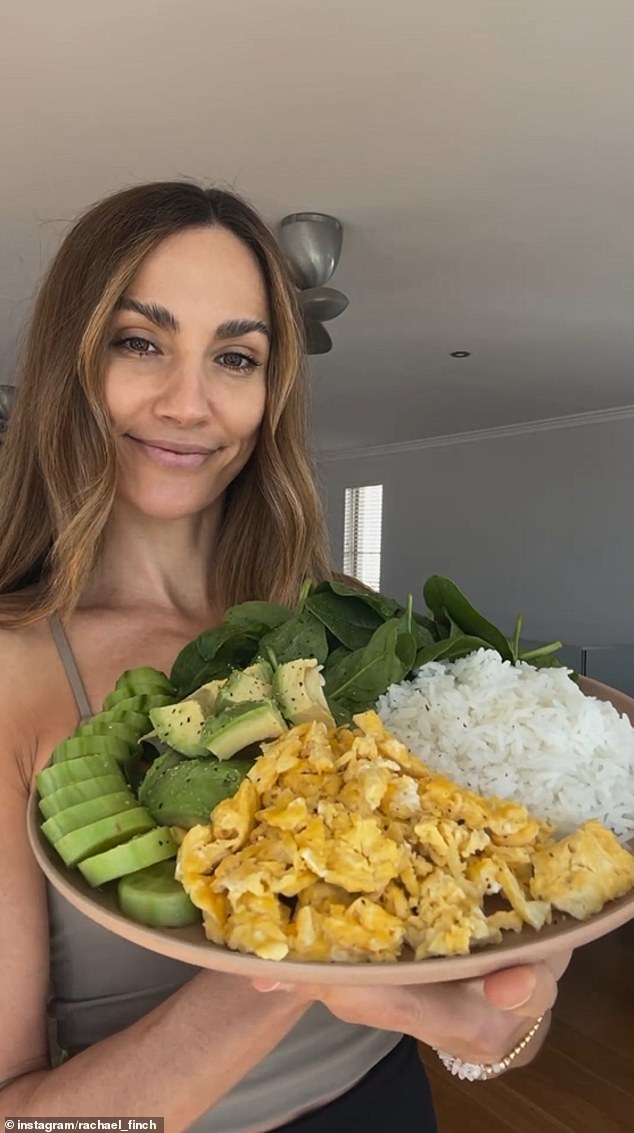 Rachael Finch has given an insight into what she eats for lunch every day as she shared her massive plate in her latest cooking video - with fans sharing their thoughts on the dish