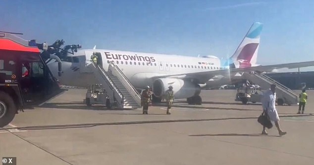 The plane returned to Berlin airport a few minutes after take-off