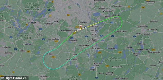 Flight EW8470 took off at 8:09 a.m. and climbed to 10,000 feet before turning around and landing back in Berlin at 8:26 a.m., flight tracking systems showed.