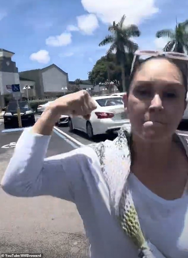 The woman then threatened to hit the man if he did not delete the footage he had filmed
