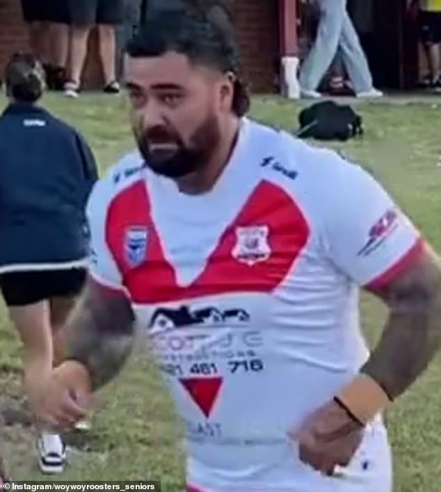 Former NRL star Andrew Fifita has deleted a social media post after accusing two NSW Central Coast football clubs of racism (pictured, playing for the Woy Woy Roosters)
