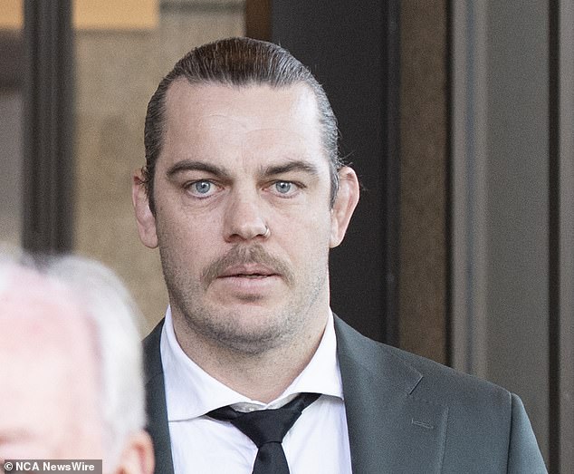 Former football star Ethan Lowe (pictured outside court on Monday) is suing the NRL's insurer over a career-ending crusher tackle that impacted his life