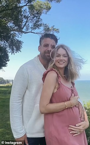 On their 10th wedding anniversary, the 39-year-old supermodel shared a sweet, affectionate video of her husband wrapping his arms around her as she held her baby bump