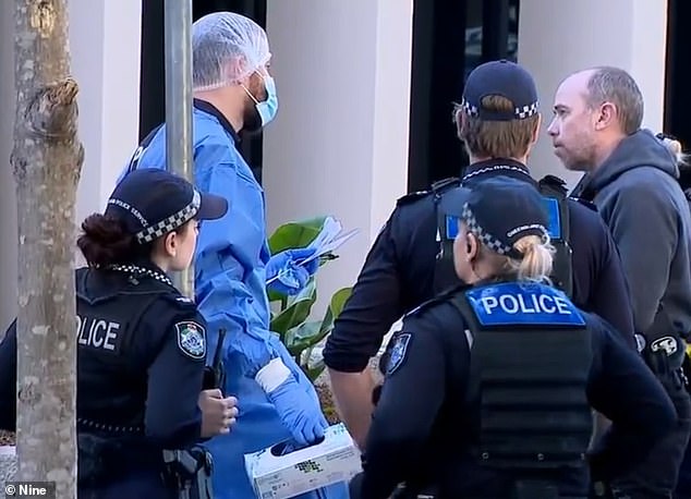 A girl was rushed to the Royal Brisbane and Women's Hospital with life-threatening injuries on Monday afternoon. Pictured are police at the scene in Fortitude Valley