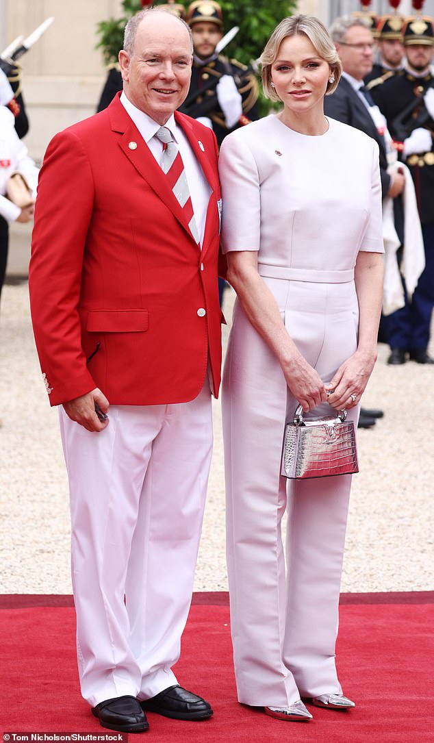 Princess Charlene and Prince Albert of Monaco joined a host of European royals at the Élysée Palace ahead of tonight's Olympic Games opening ceremony in Paris.