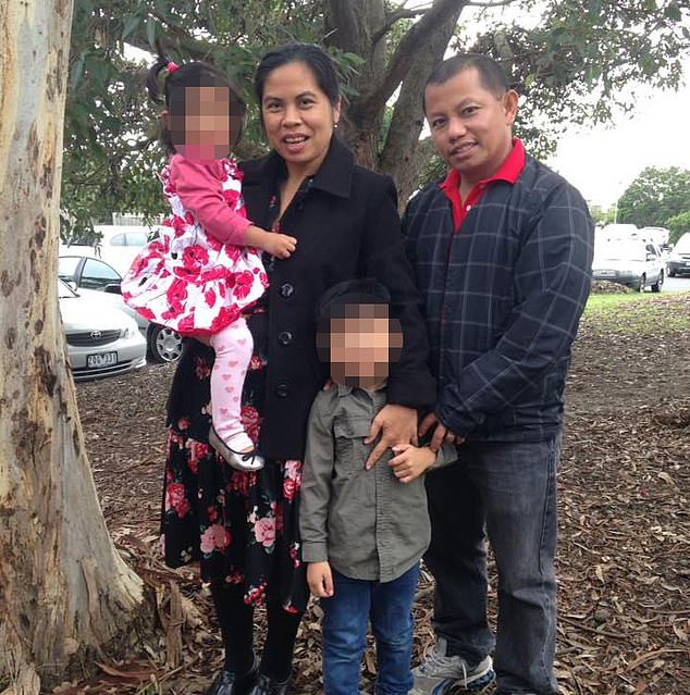 Andres Pancha, 45, (pictured with family) was fishing at Frankston Pier when he was allegedly attacked by homeless Forrest Stevenson, 36, just after 6am on June 29