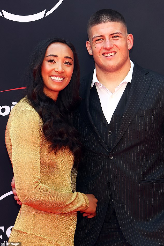 George Karlaftis and a guest attend the 2024 ESPY Awards on July 11 in Hollywood, CA