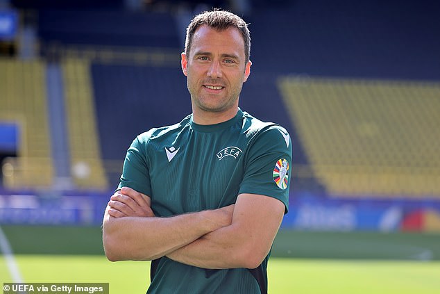 Referee Felix Zwayer pictured at Dortmund's Westfalenstadion on the eve of the Euro 2024 semi-final between England and the Netherlands on Wednesday