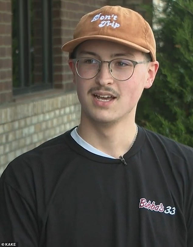 Noah Bierig, a 19-year-old waiter at Bubba's 33 in Wichita, said the incident happened on a Sunday two weeks ago