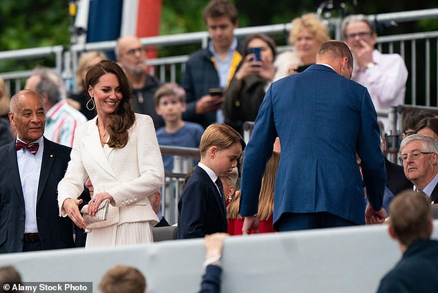 The Princess of Wales glowed at the 2022 palace party as she wore a recycled Self Portrait midi dress featuring a boucle bodice and a pleated chiffon skirt