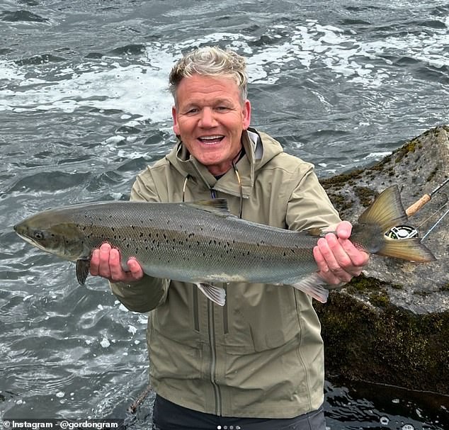 Gordon Ramsay, 57, has shown off his impressive fishing skills on social media after spending a week in Iceland, where the TV chef enjoyed salmon fishing