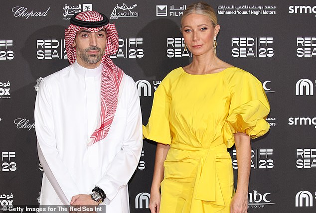 The Oscar-winning actress posed next to Red Sea Film Foundation CEO Mohammed Al Turki during the festival's closing ceremony