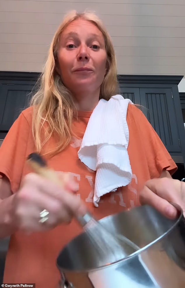 Gwyneth Paltrow, 51, posted a cooking video from 'Long Island' on Saturday, following an eventful party at her Hamptons home that ended in an embarrassing accident