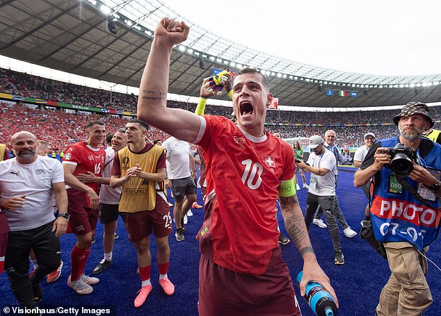 Granit Xhaka shines for Switzerland on their way to the quarter-finals of Euro 2024
