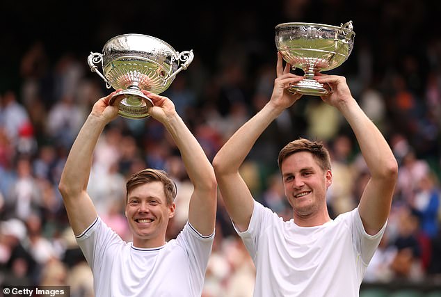 Henry Patten (right) and Harri Heliovaara are the 2024 Wimbledon men's doubles champions