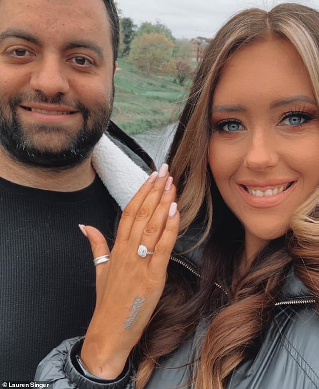 Lauren Singer (right) and her current husband Danny Yousef (left) married on the same day as England's opening match against Serbia on June 16