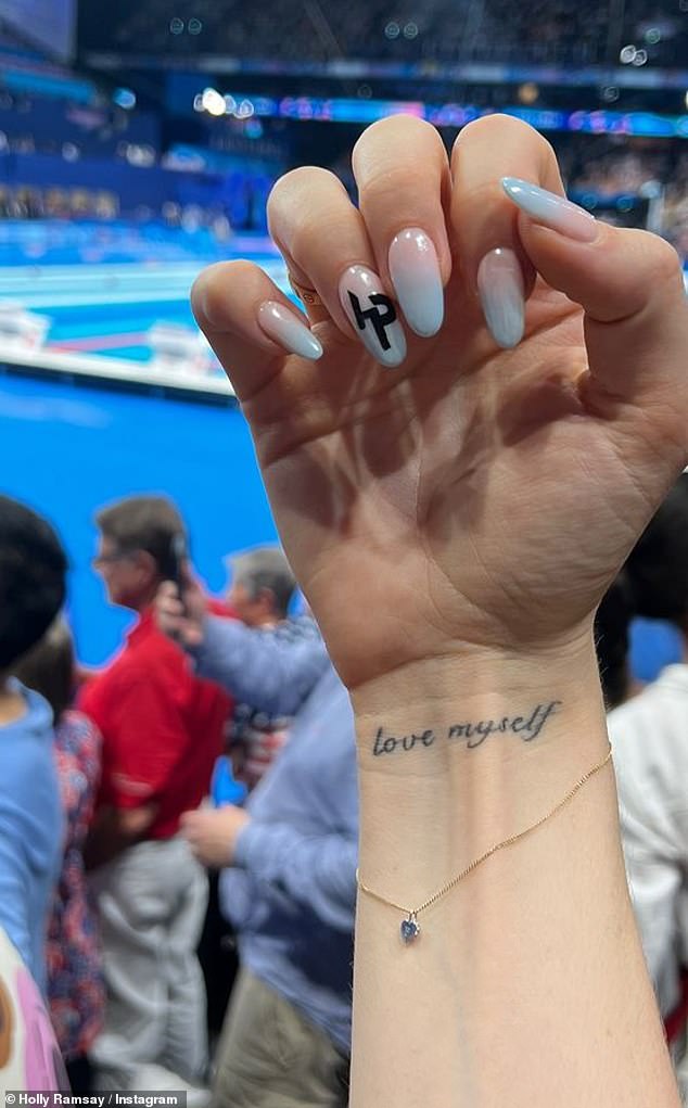 TV chef Gordon's daughter posted a photo on her Instagram Stories of herself getting her nails painted with the athlete's initials