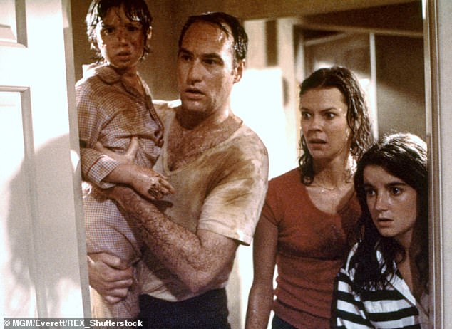 Dominique Dunne, far right, stars in the 1982 blockbuster Poltergeist, shortly before she was brutally murdered in the driveway of her West Hollywood home