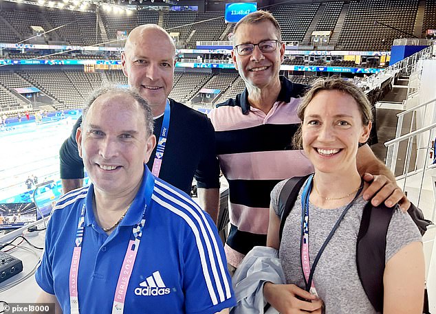 Bob Ballard, front left, with British swimming champion Lizzie Simmons who branded Bob's comment 'outrageous'