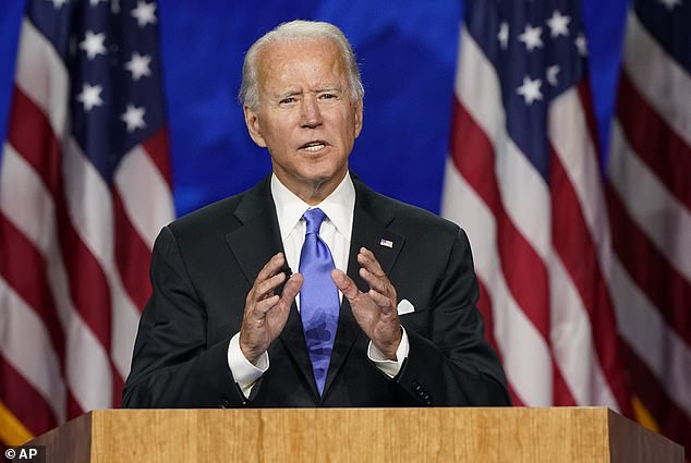 Biden speaks nearly four years ago on the fourth day of the 2020 Democratic National Convention in Wilmington, DE