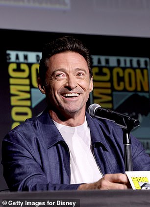 Hugh Jackman (pictured) has shared a video of an Australian man who lost a bet - and had to get his name tattooed on his bum