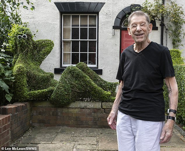 Retiree Keith Tyssen, 90, (pictured) turned his front yard hedge into a naked woman