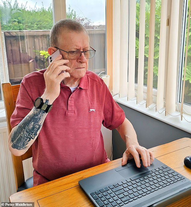 Peter Middleton, 70, has dementia and was targeted by scammers posing as employees of his bank