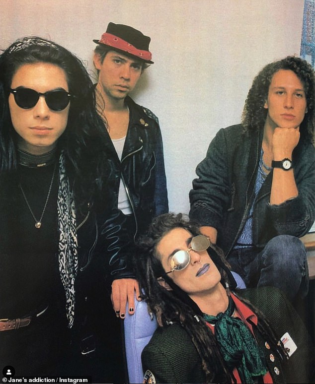 1980s rock band Jane's Addiction has reunited with all original members, including Red Hot Chili Peppers' Dave Novarro, to release their first single together in 34 years (pictured 1990)