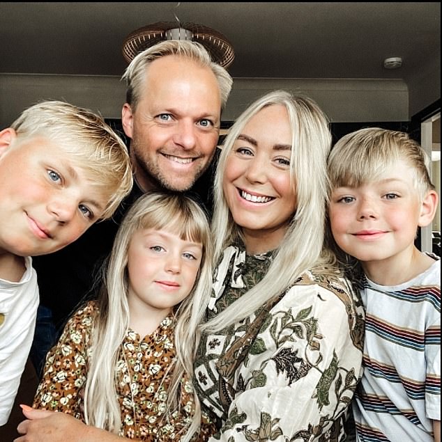 SJ with her husband Henrik, 45, who works in banking, and their three children Freddie, 14, Finn, ten, and Evelina, seven