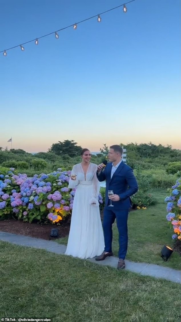 Olivia Culpo and Christian McCaffrey gave fans a glimpse into their wedding welcome party