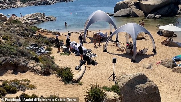 Within minutes, Talmone Beach, a stretch of coastline reserved only for swimmers and subject to a series of restrictions imposed by the Italian authorities, turned into something resembling a private beach