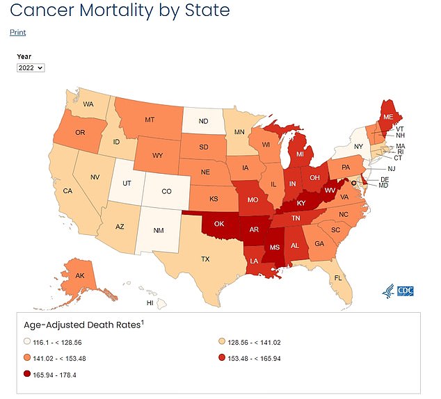 Interactive map reveals Americas cancer hotspots research shows half