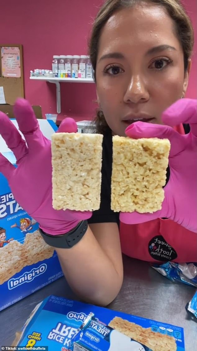 Ursula Perez expressed her frustration with Kellogg's after she noticed discrepancies between Rice Krispie Treats in a TikTok post on July 27