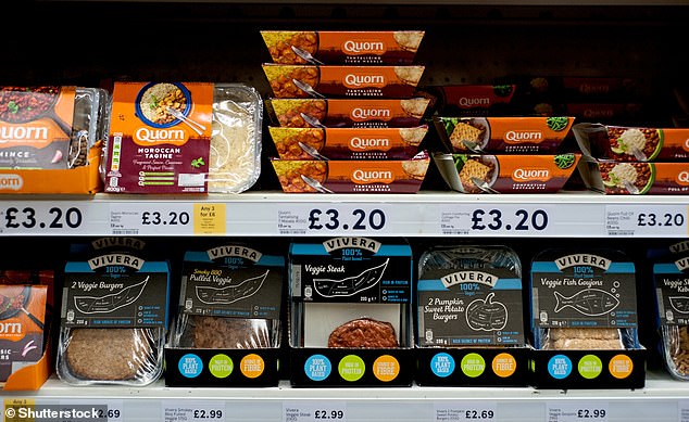 Quorn sits alongside other plant-based meat substitutes on supermarket shelves