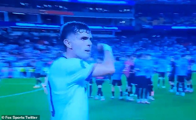 He appeared to gesture to the referee to go celebrate with the winning Uruguayan players